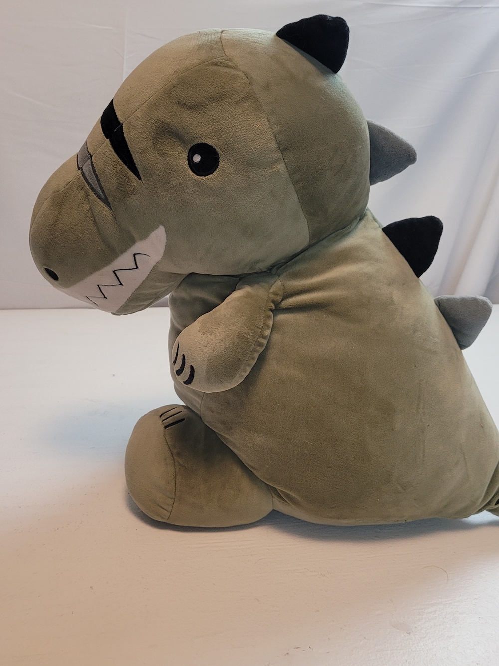 Olive Green Dino Plush - Soft Huggable Dinosaur Toy